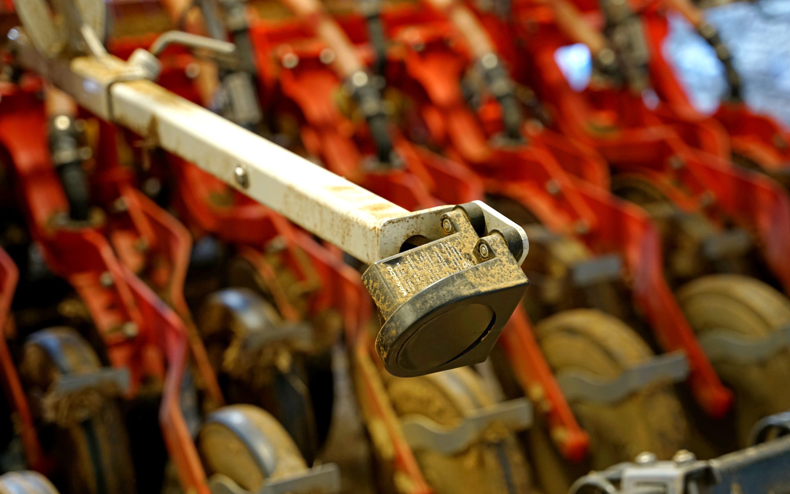 The drill's ground speed radar ensures constant seed rate