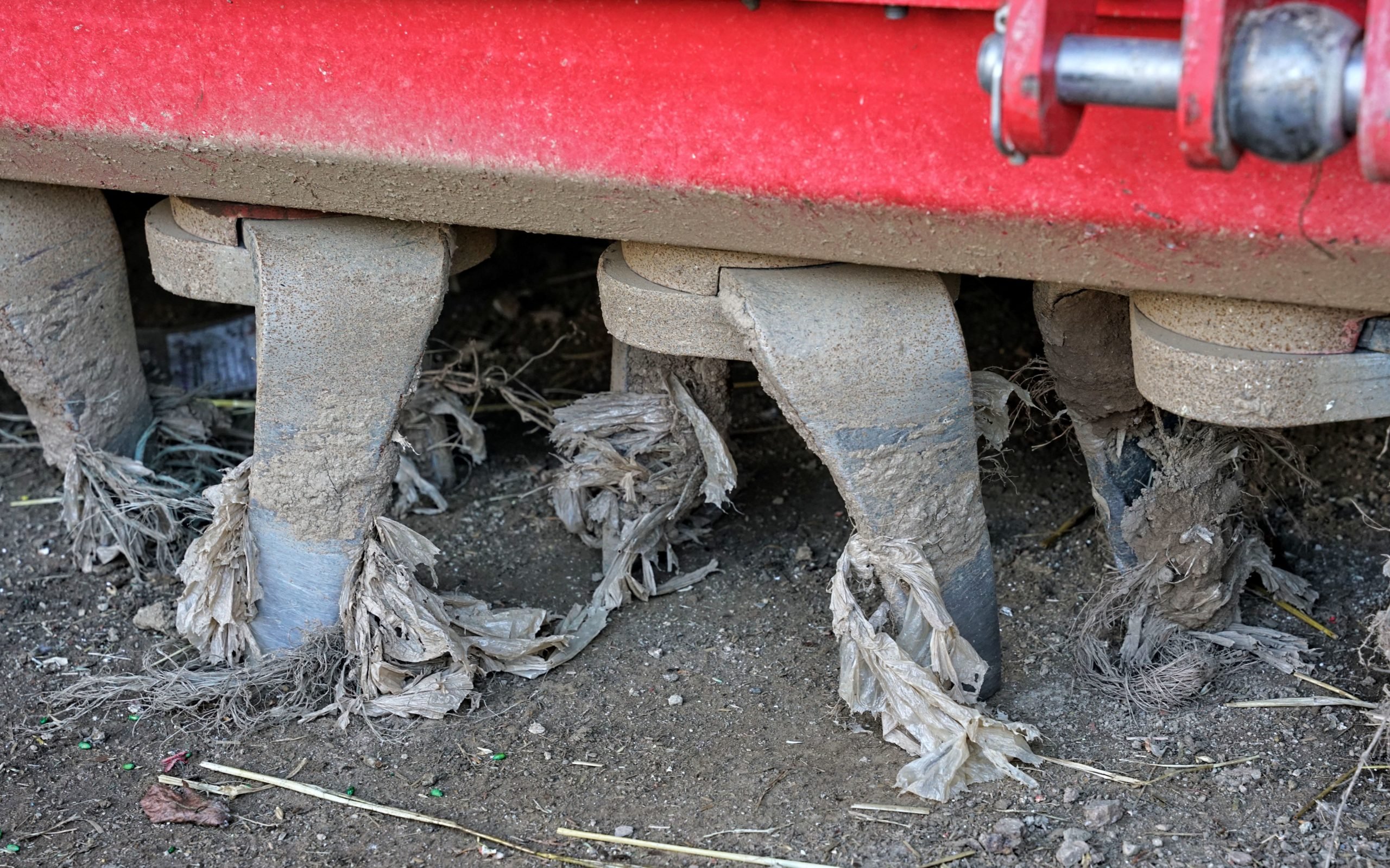 Pat feels strongly about filling his soil with plastic. These fragments came from a field that was planted several years ago