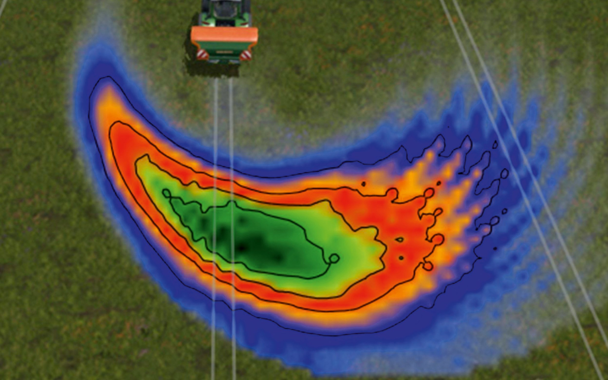 Amazone has visualised the effect of crosswinds to better understand their effect