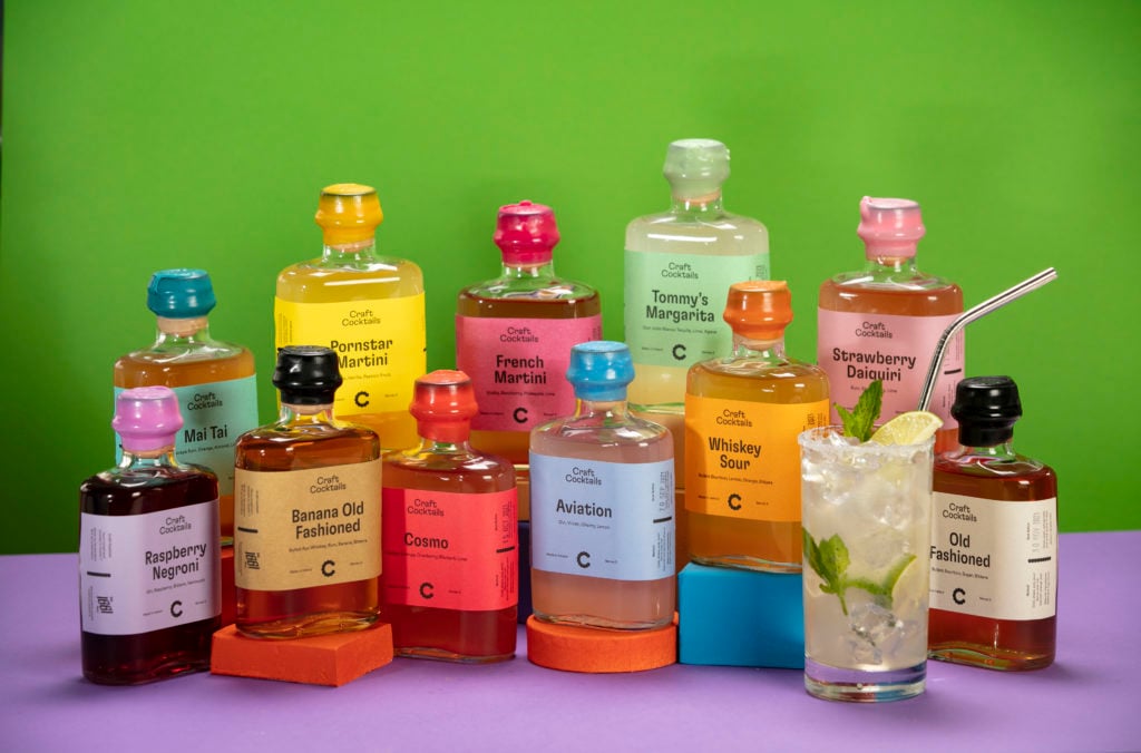 Food Works 2021 alum Craft Cocktails' range of premium bottled hand mixed cocktails.