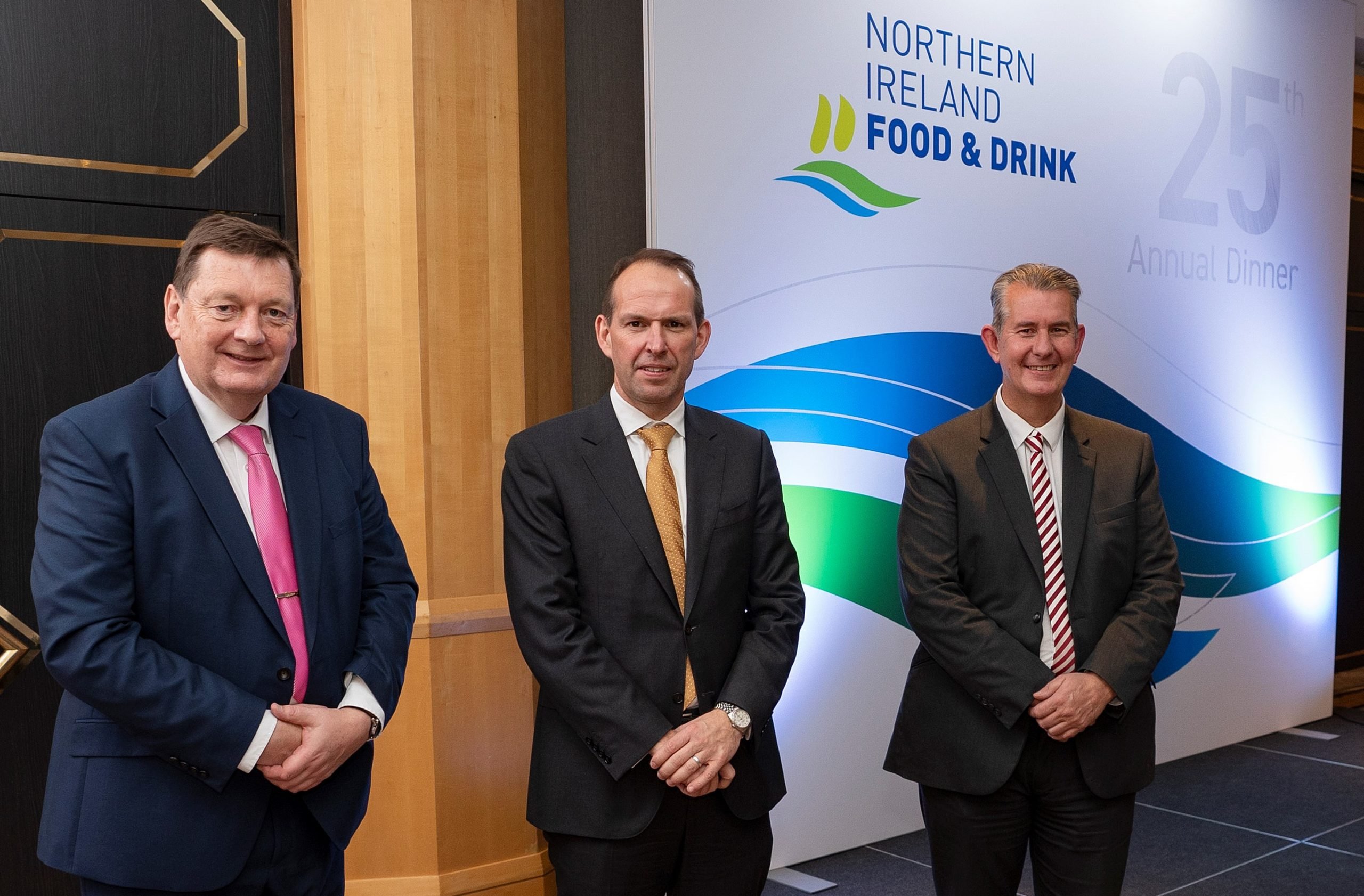 Michael Bell, executive director NIFDA; Nick Whelan, NIFDA chair; Edwin Poots MLA, Minister for Agriculture, Environment and Rural Affairs