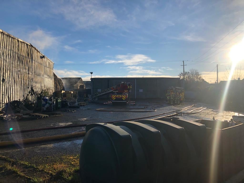 The site of the incident this afternoon. Source: NIFRS Facebook. Scroll for a photo of the fire last night