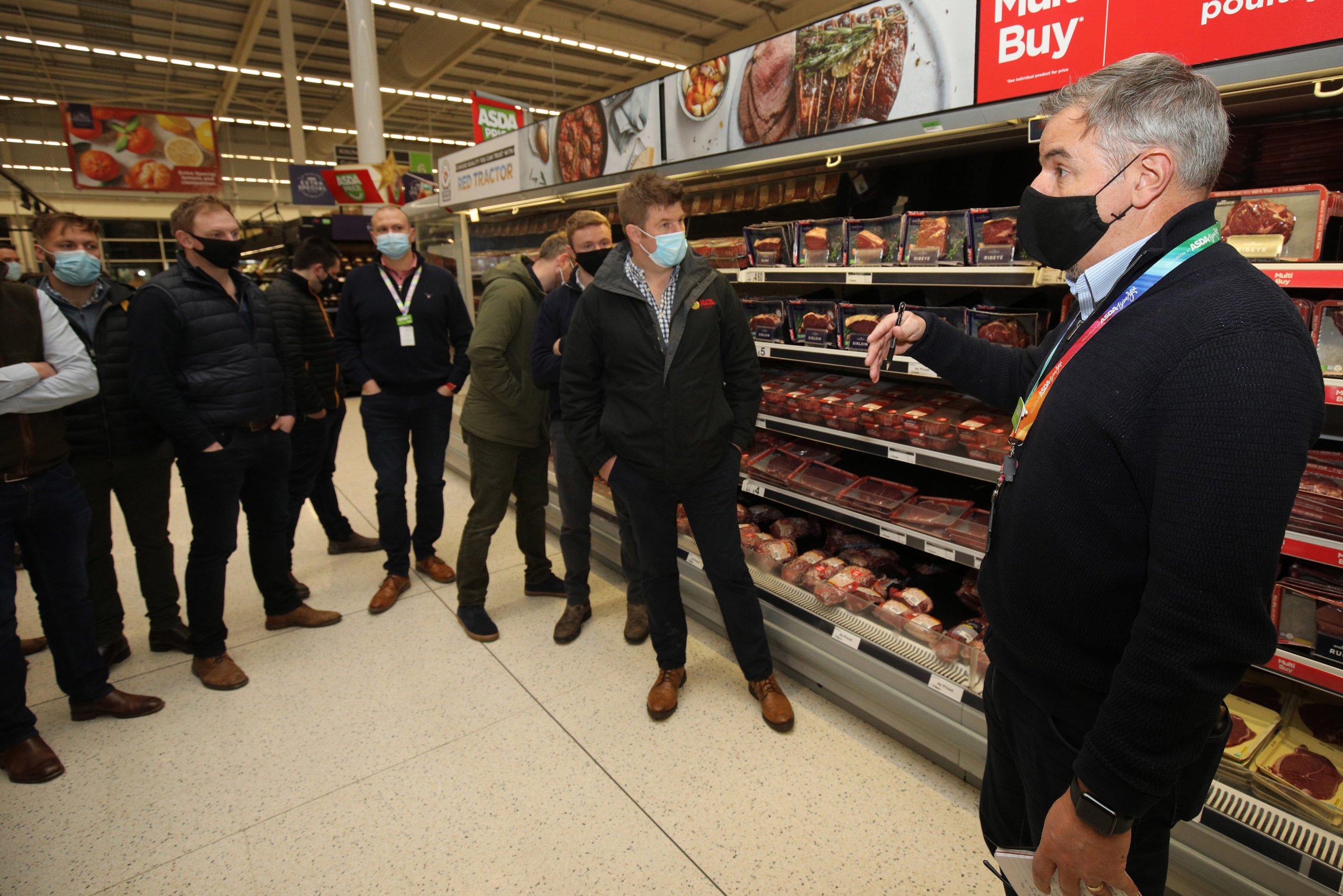 A team of farmers from the UFU’s Next Generation Forum pictured during their visit to Asda Portadown, along with hosts, George Rankin, senior director for Asda NI, and Joe McDonald, Asda’s corporate affairs manager for NI