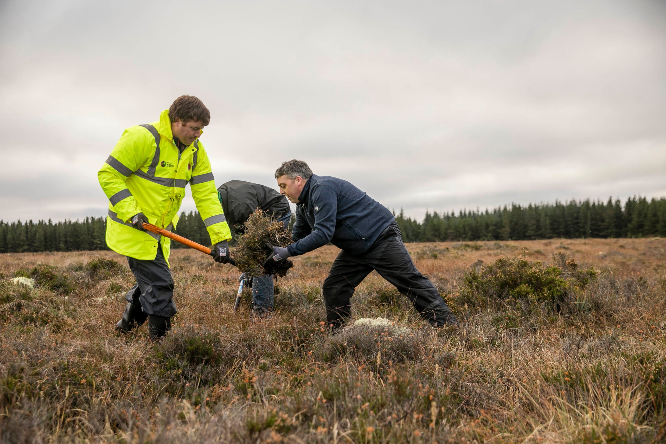 Volunteers from John Sisk &amp; Son carrying out bog restoration works in Lackaduff, Co. Mayo. Image source: Chris Bellew/Fennell Photography