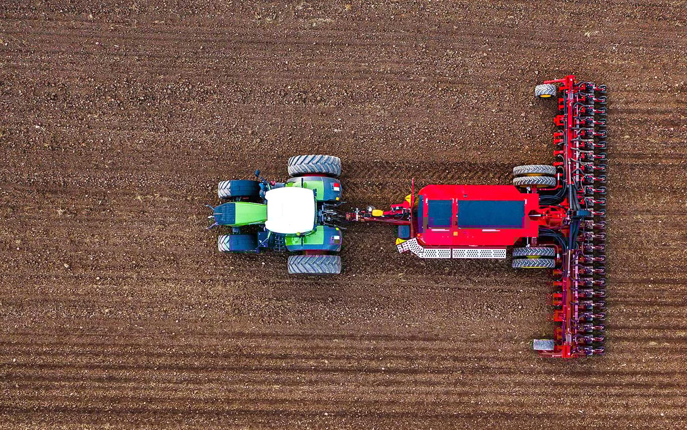 Twin wheels support the weight of the two new precision drills from Vaderstad