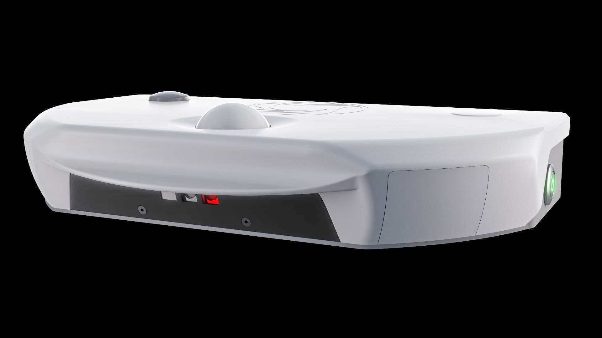 The camera is enclosed in an aluminium case
