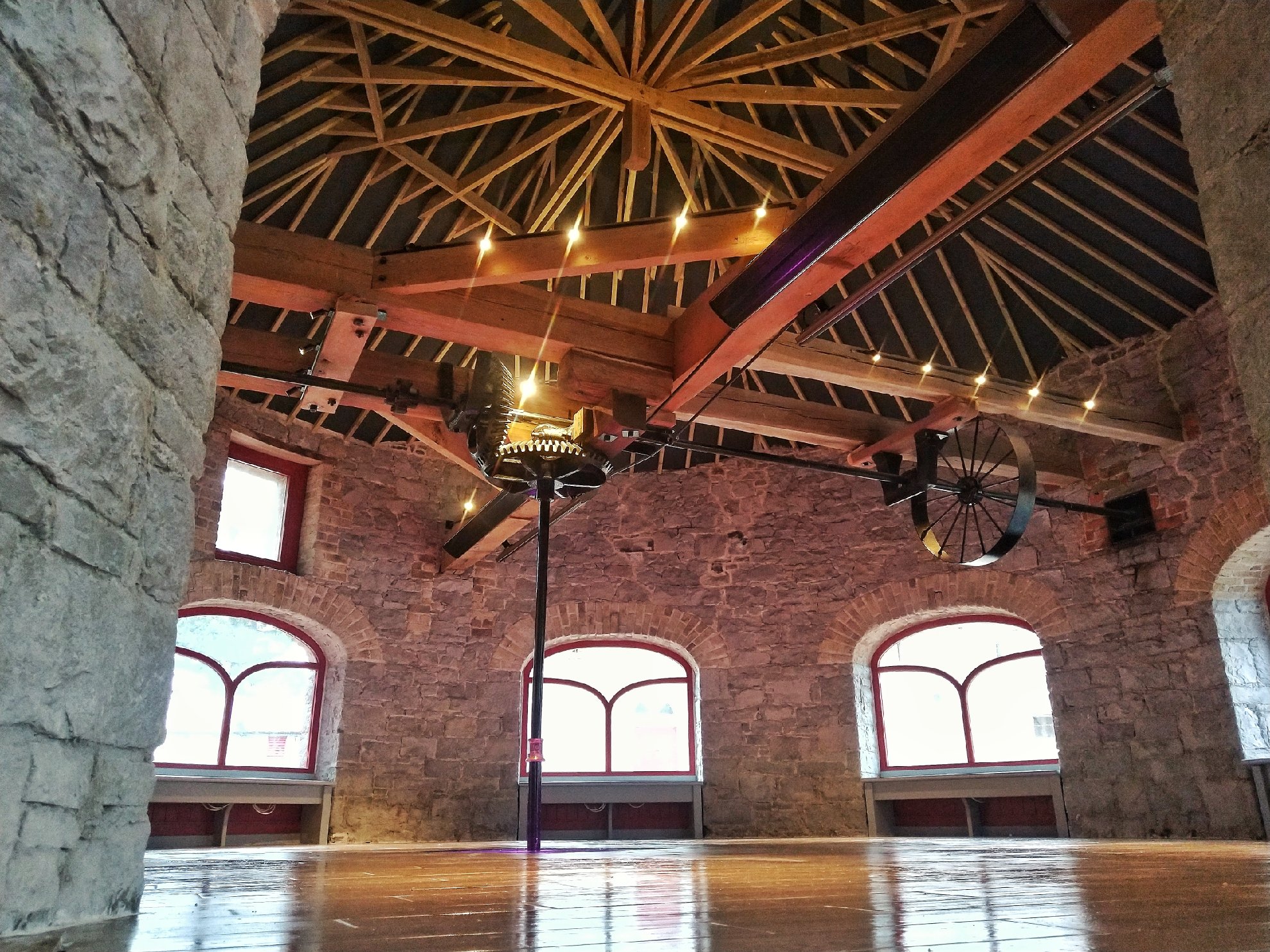 Inside the newly renovated 200-year-old mill building which has been converted into the visitor centre
