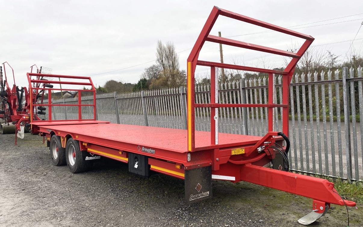 An unused Broughan 24’ Tandem Axle Bale Trailer fetched €16,500 including VAT