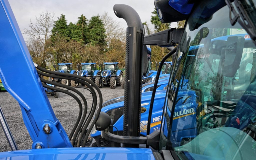 A different take on a line of new tractors. These were awaiting new owners at Lyons and Burton of Kilcock,  Co. Kildare