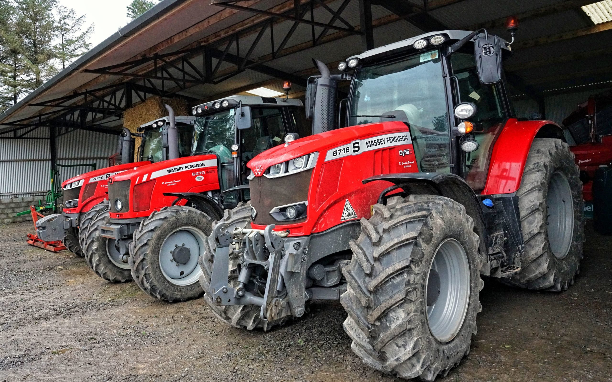 Ready for next season, the larger tractors in Roland's fleet