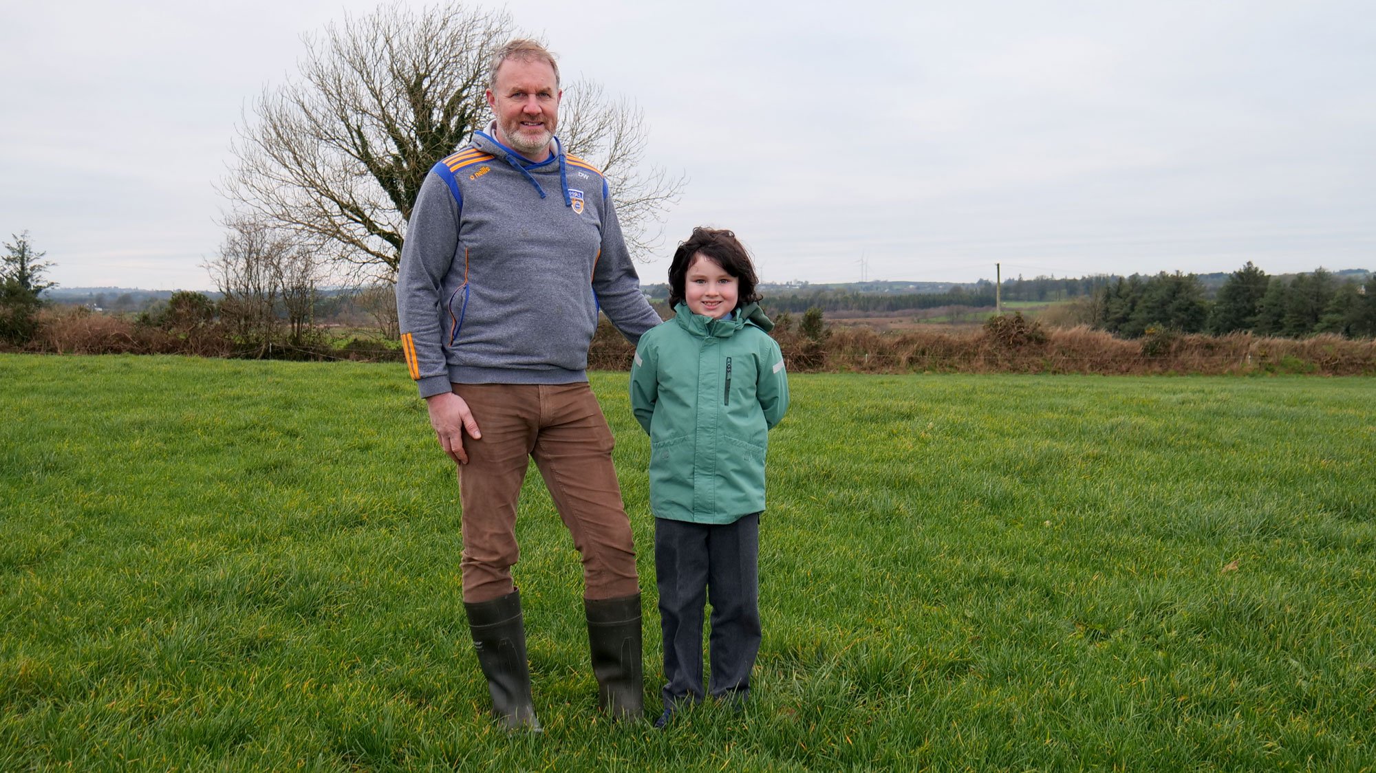 Domhaill pictured with his son Ruadhán who helps out on the farm