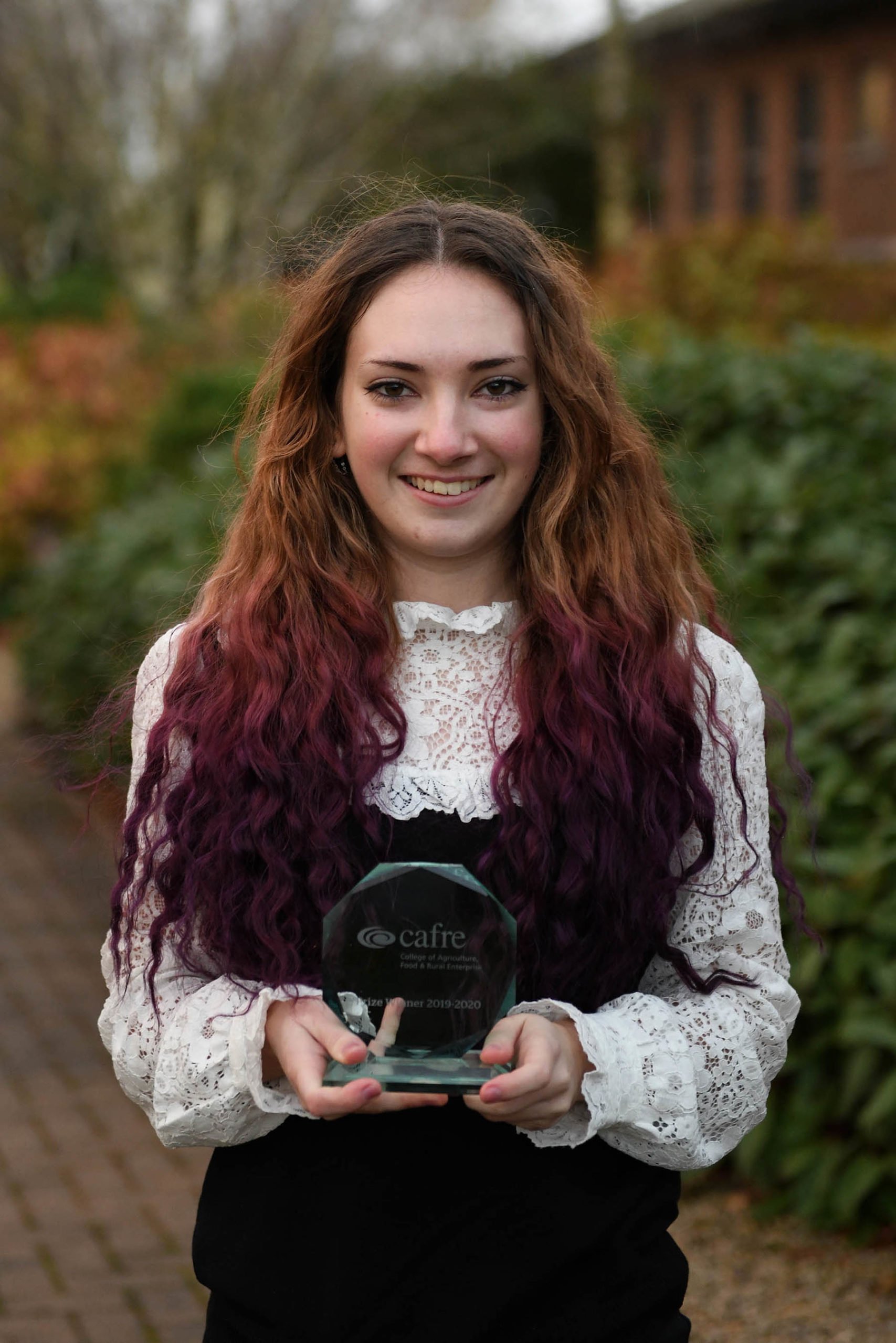 CAFRE Enniskillen Campus BSc Equine Management student Caroline Simpson, Lisburn received the Vaughan Trust Award, awarded to the top first year student 2020