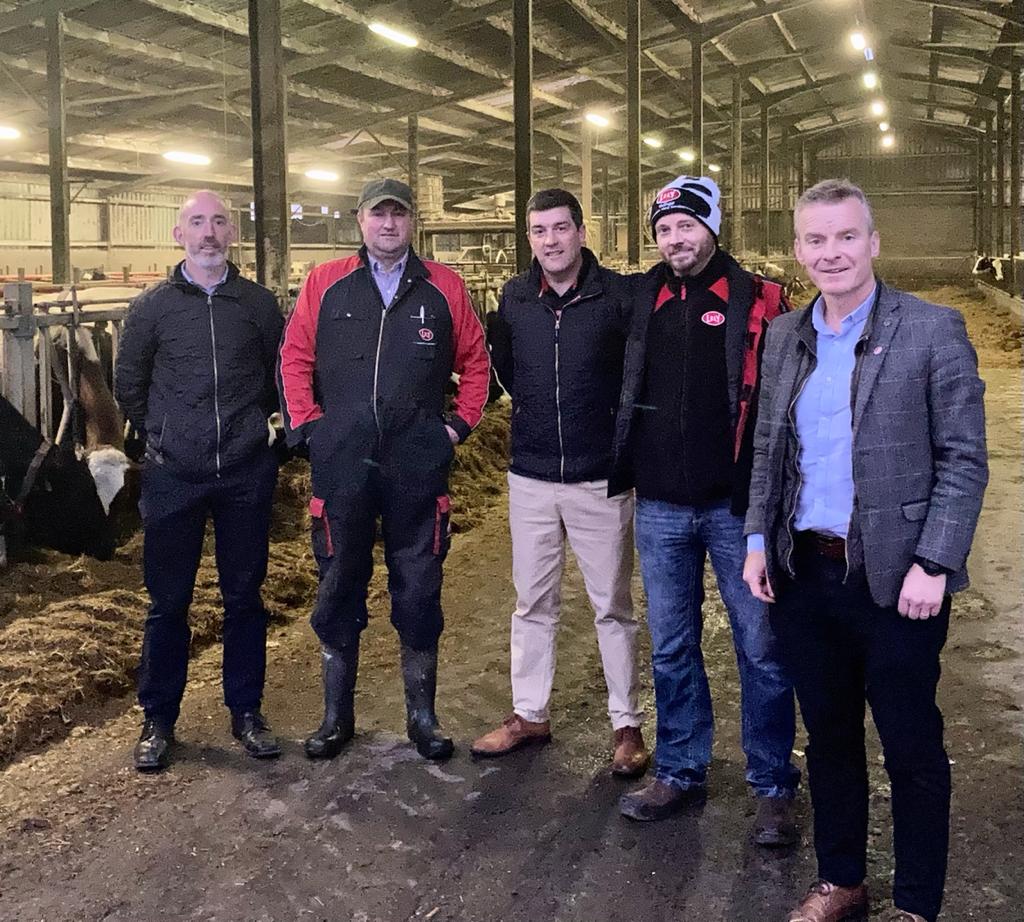 L:R Thomas Nugent (Installed Brendan's first robot), Brenden Gildea, Niall McGauran (joint owner Lely Mullingar), Kevin Morgan (Service Manager Lely Mullingar) and Alan Heaney (joint owner Lely Mullingar)