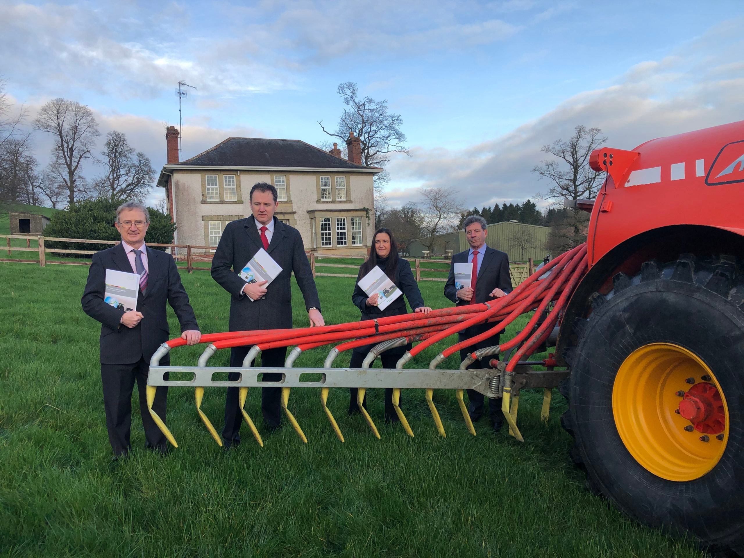 (L to r): Prof. Frank O Mara, Teagasc director; Minister for Agriculture, Food and the Marine, Charlie McConalogue; Rosalyn Fay, business and technology advisor, Teagasc Ballyhaise; Liam Herlihy, chairman of Teagasc.
