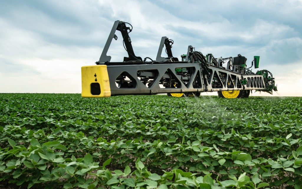 Autonomous tractors combined with other technologies such as selective crop spraying will greatly increase overall efficiency according to John Deere
