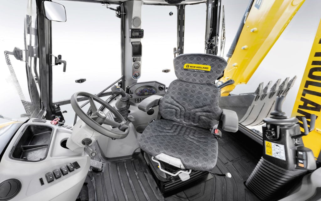 The cab is roomier with room for the operator to turn the seat