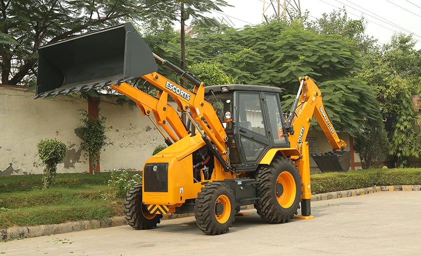 Escorts also build a backhoe loader of their own design, a machine which Kubota doesn't have in its range