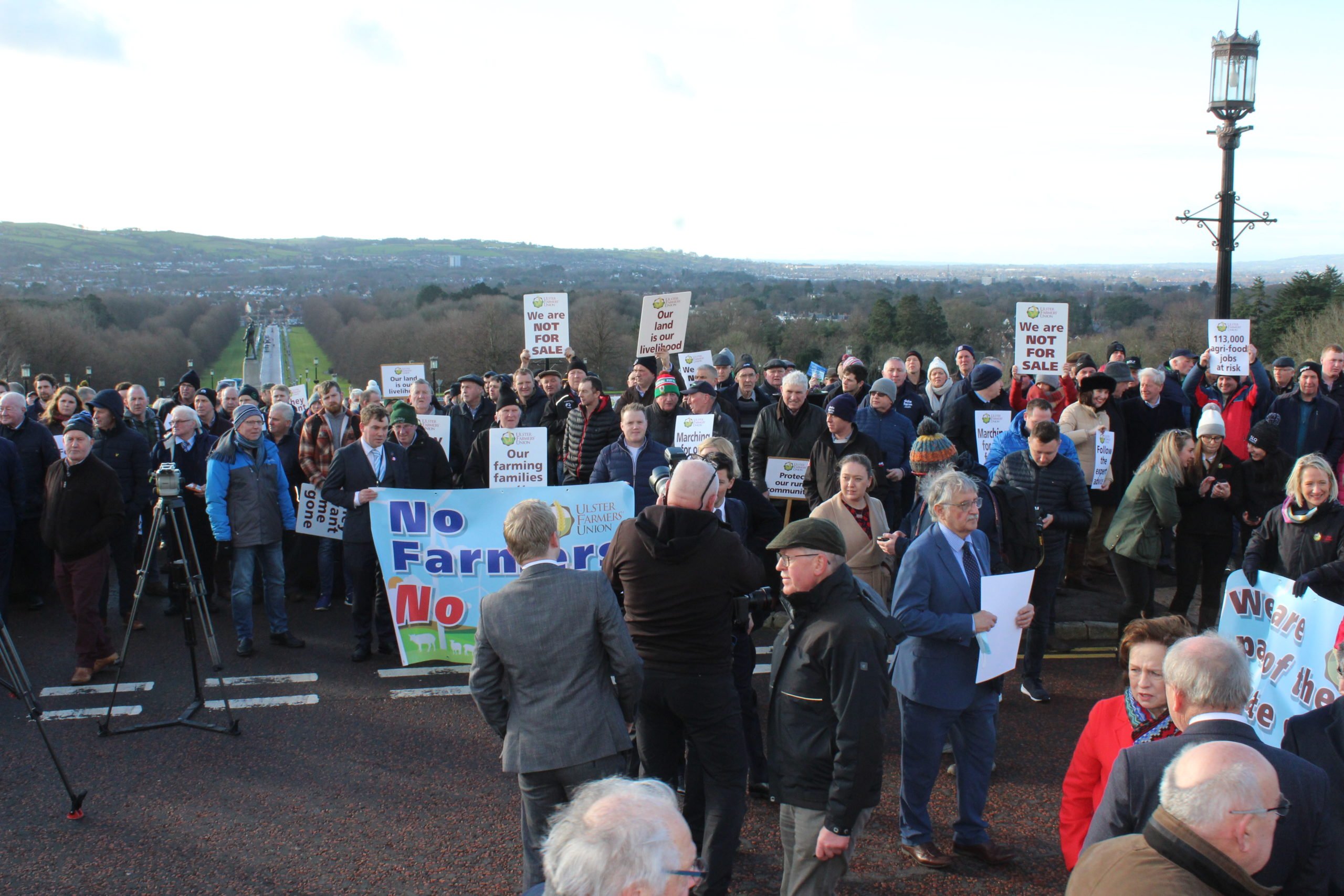 Farmers demonstrate at Stormont over proposed climate legislation