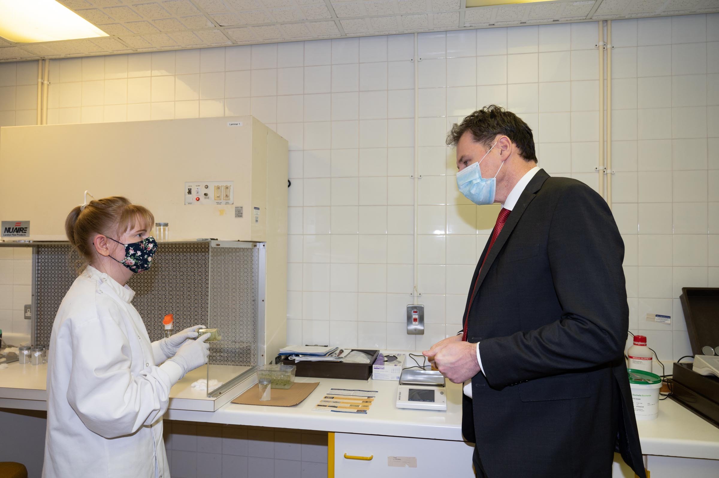 Pictured with Minister Charlie McConalogue with Vikie Wallace. Image source: Clive Wasson
