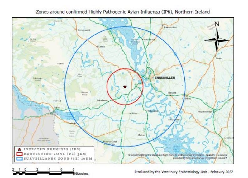 Map showing the Temporary Control Zones