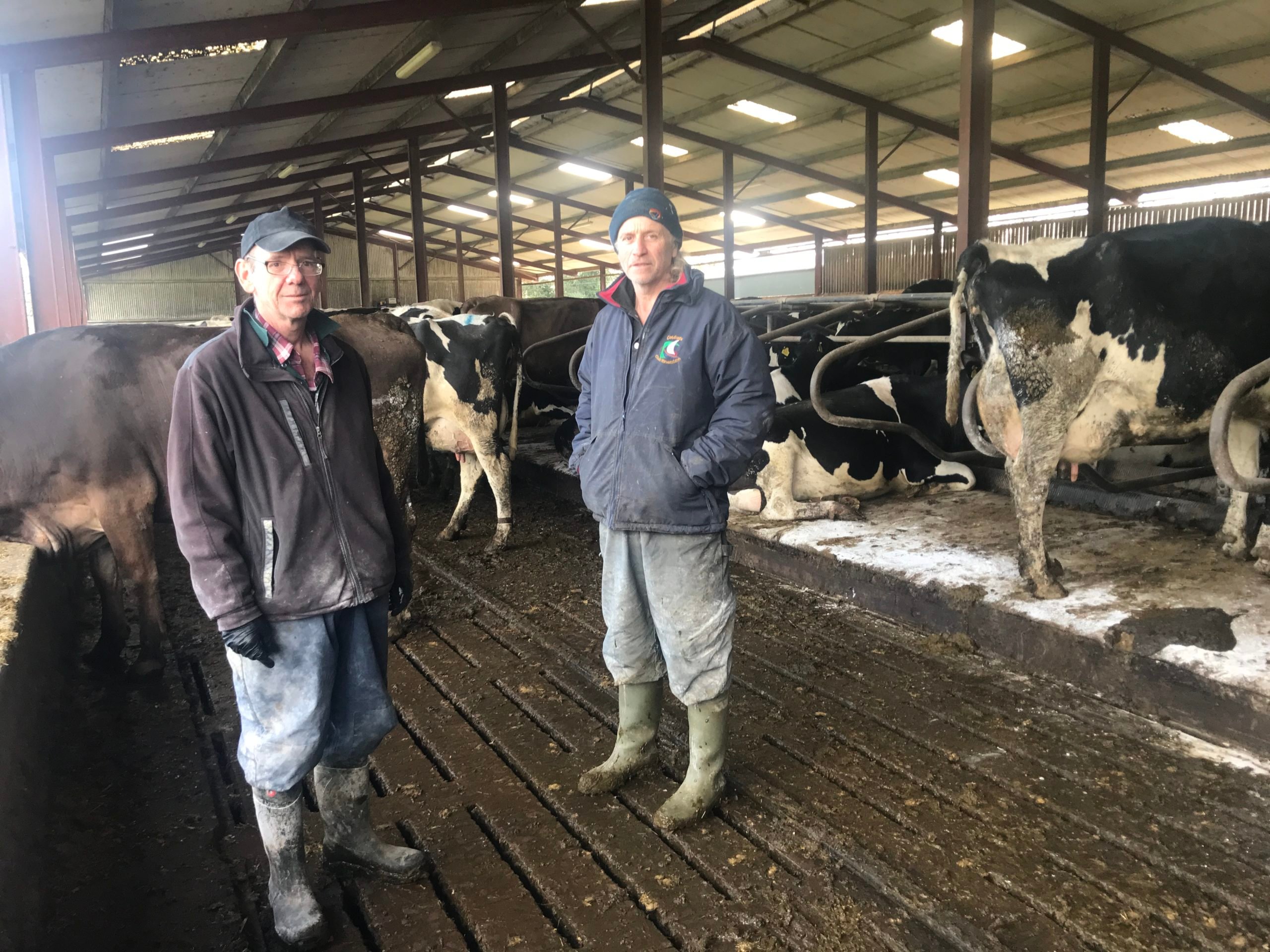 Danny Haskins and farm manager John Connolly