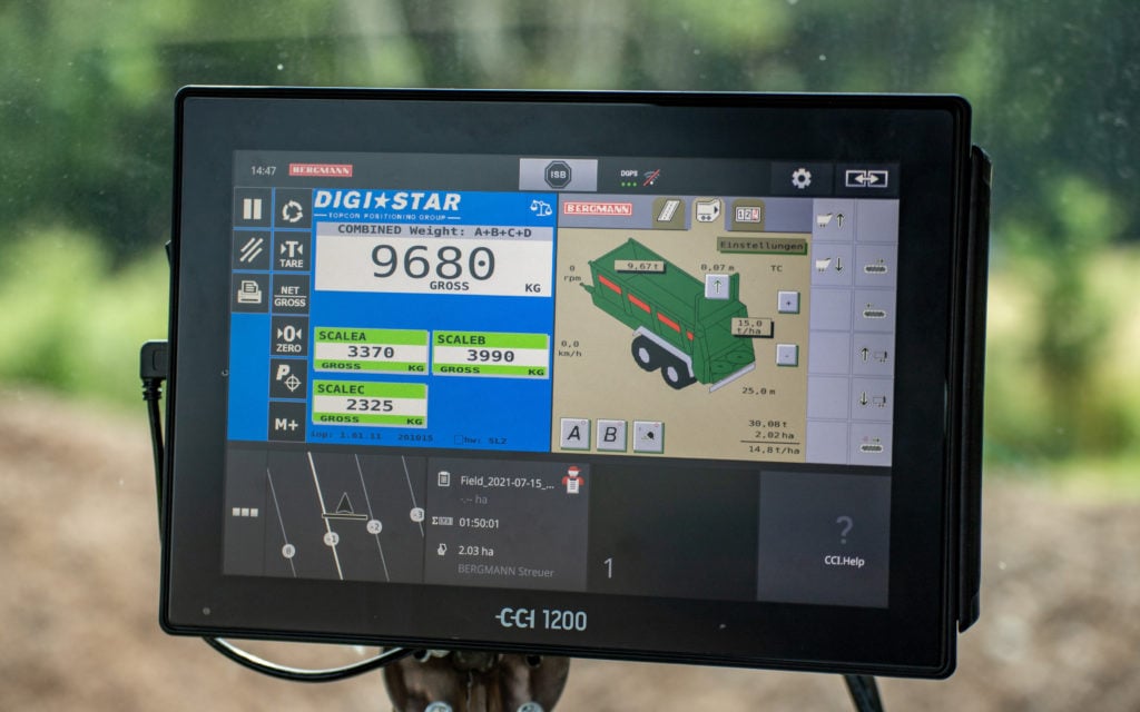 The progress of the spreading operation can be controlled from any ISOBUS terminal