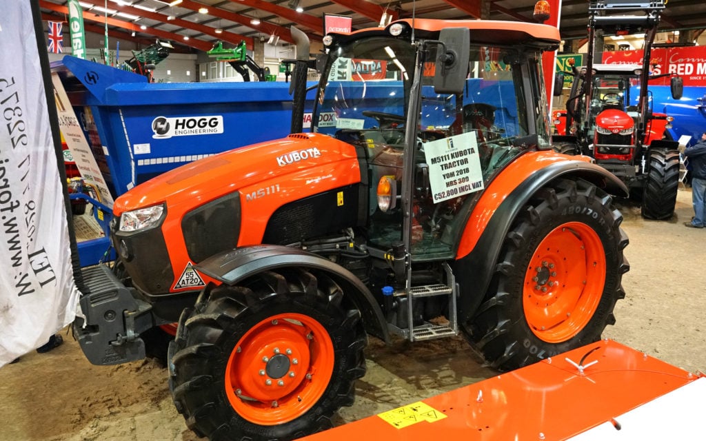 The Kubota M111 is listed at €67,000 +VAT, so this 2018 model offers a worthwhile saving over new