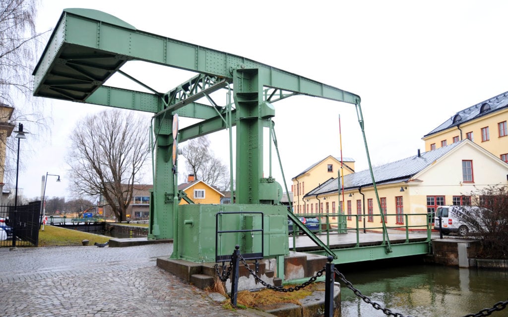The river at Eskilstuna today. The bridge was built in the Munktell works