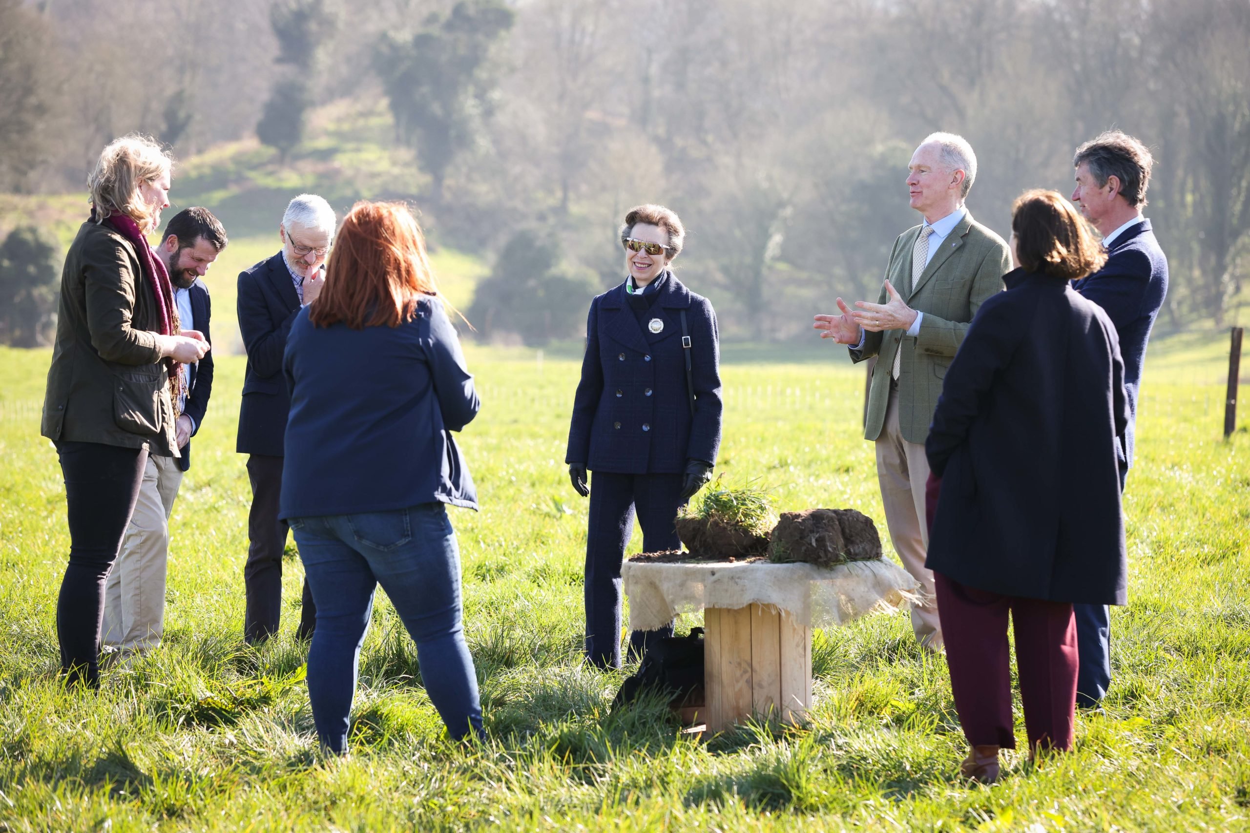 HRH The Princess Royal is pictured with members of the Devenish team including Dr. Cornelia Grace and Jane Shackleton who gave an overview of the HeartLand Project. Image source: Kelvin Boyes/Press Eye