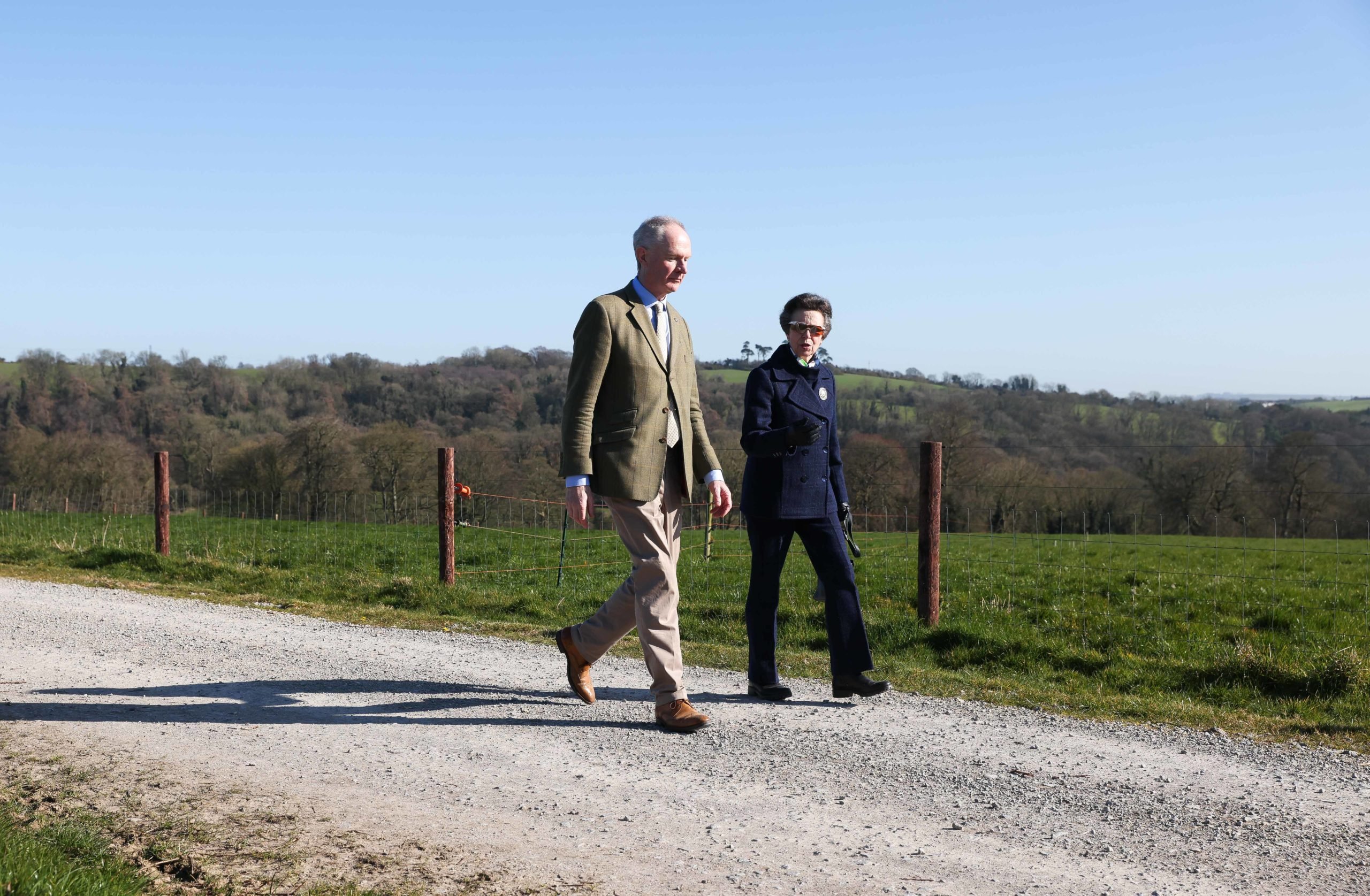 HRH The Princess Royal is pictured with Devenish executive chairman Dr. Owen Brennan during a farm tour of the Devenish Lands at Dowth. Image source: Kelvin Boyes/Press Eye