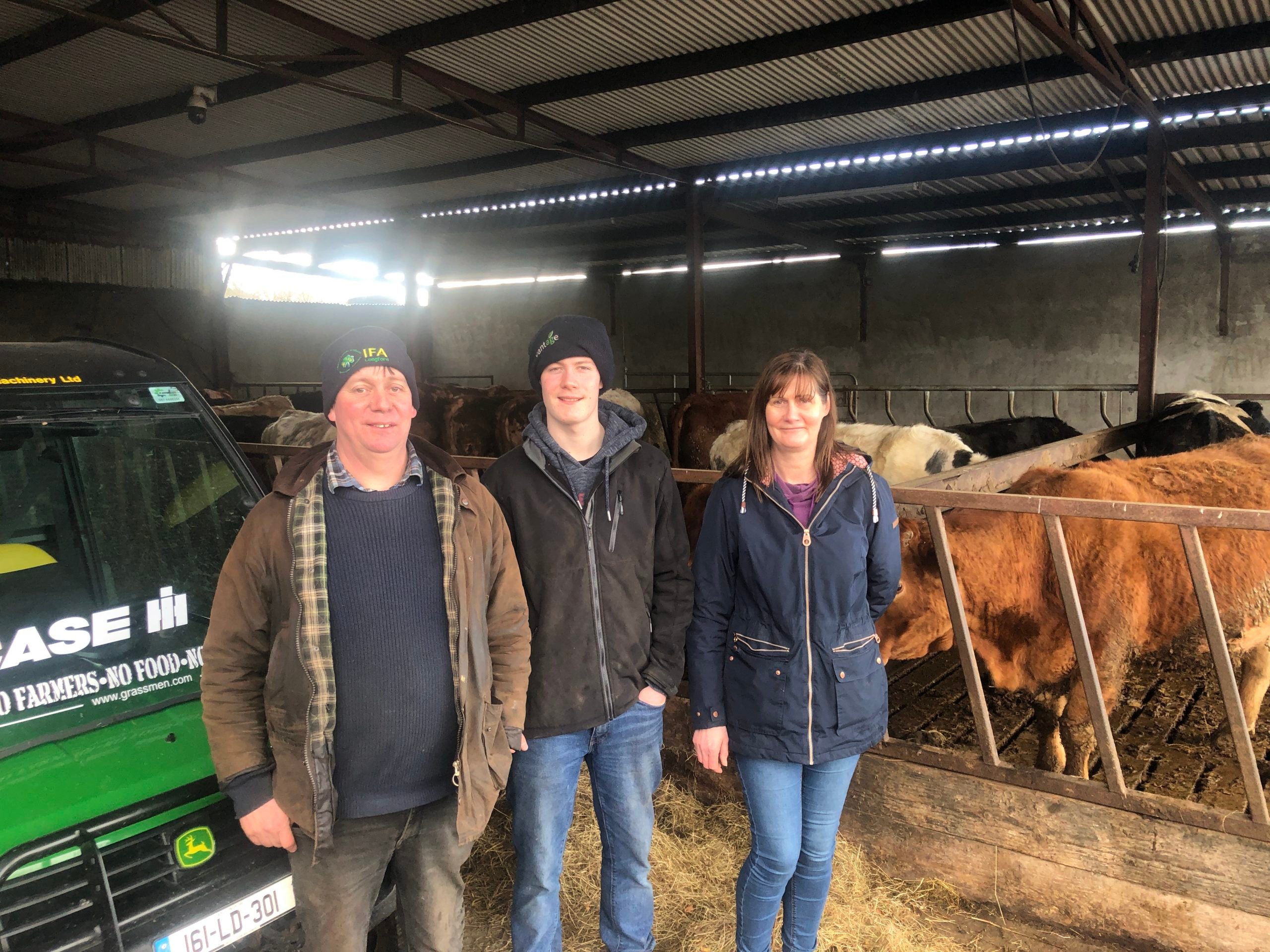 Gavin White pictured alongside his son, Paddy, and wife, Tricia .