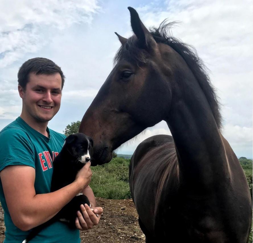 Séaghan Ó Súilleabháin with his dog Braindí