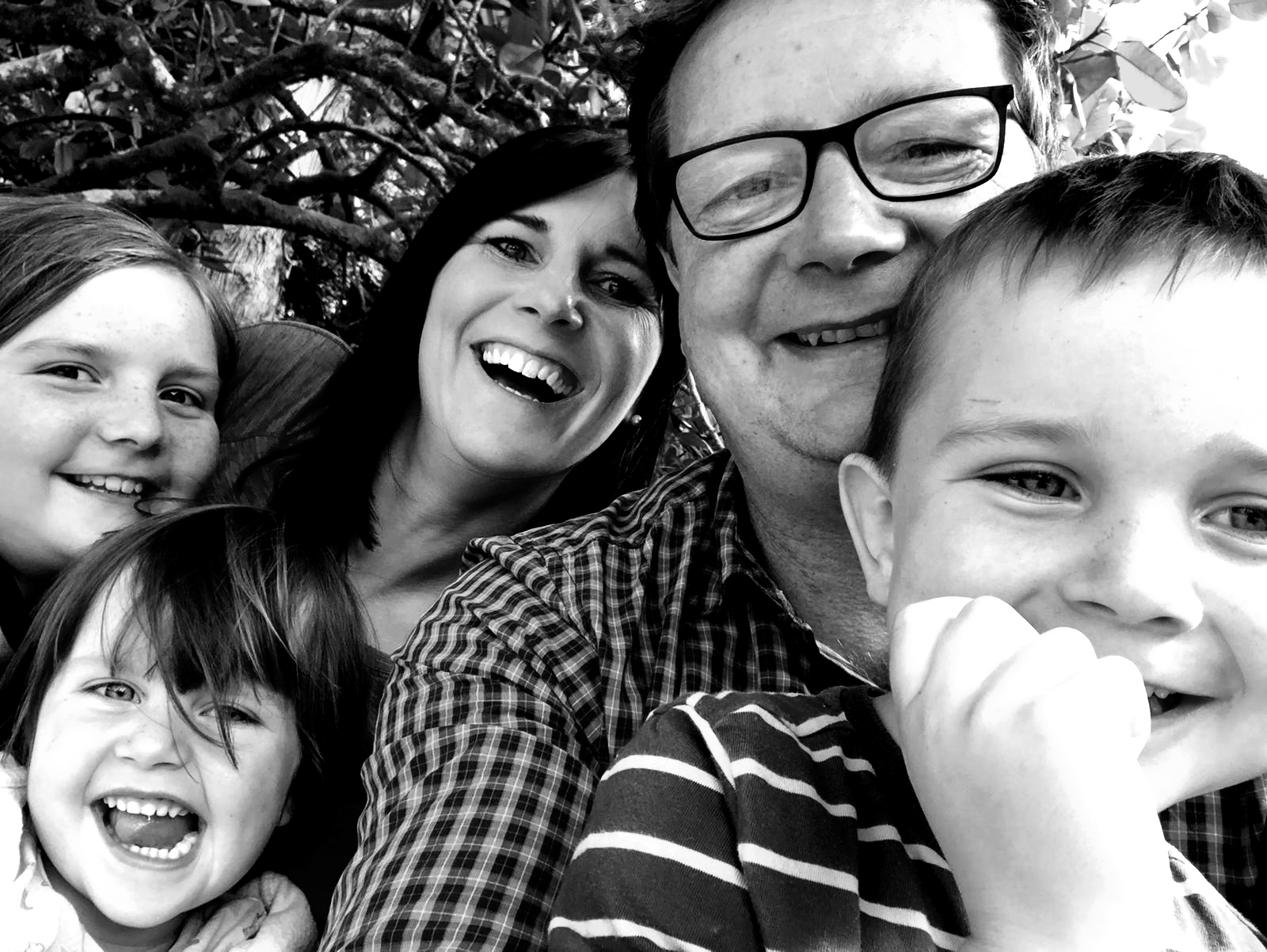 Caren with her husband, Conor, and children Cáít, Sadbh and Seanán