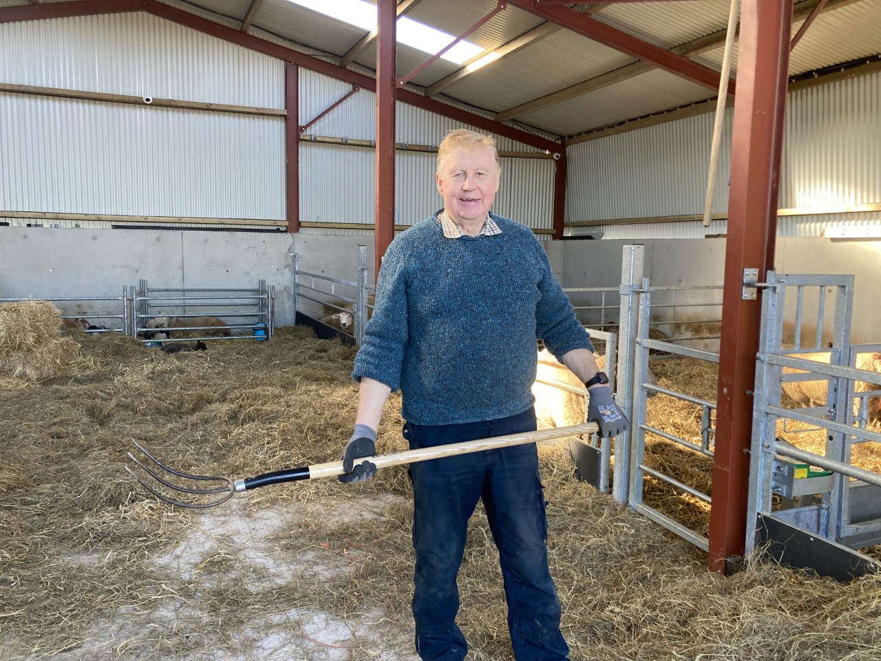 Sean Kelly inside his new shed