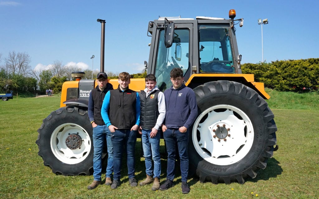 A Renault 133-55 stands behind its owner and three friends, James Reid, Patrick Fitzgerald (owner) Patrick Delahunty and Michael Brennan