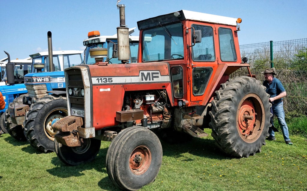 The Massey Ferguson 1135 was built in Detroit from 1973 to 1978. It has since been fitted with a new engine according to its owner, Ronan Walsh
