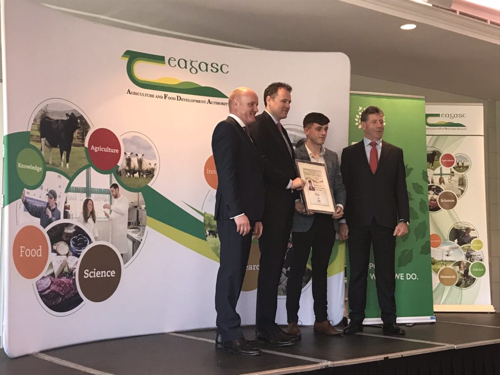 Dominic White received the Teagasc/FBD Land-based Enterprises Category award. Image: Teagasc
