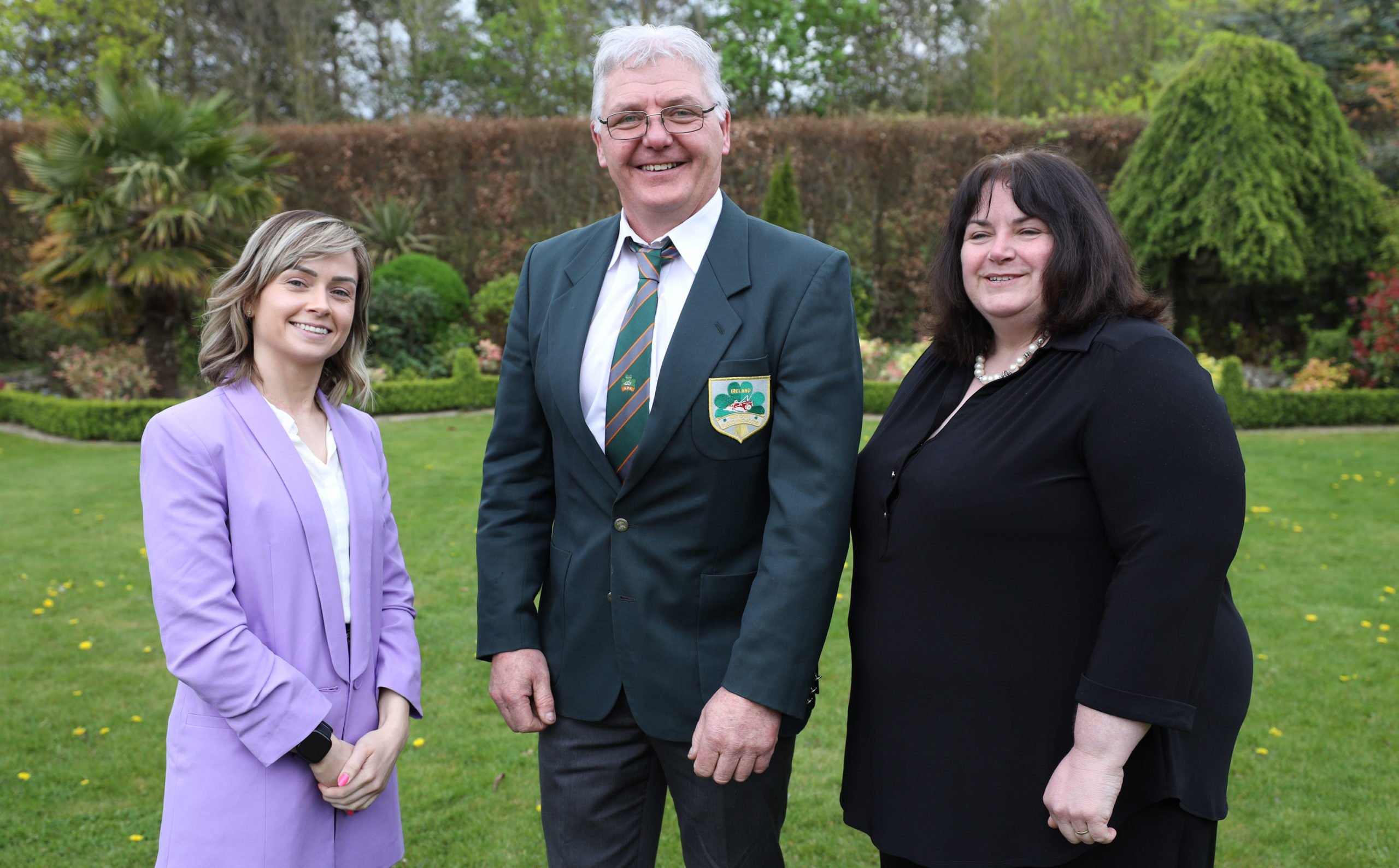 Newly elected Carlow director to the NPA, Eamonn Tracey from Carlow Ploughing (centre) pictured with NPA staff, Geraldine Hooban and Mairead Brennan at the NPA AGM. Image source: Alf Harvey