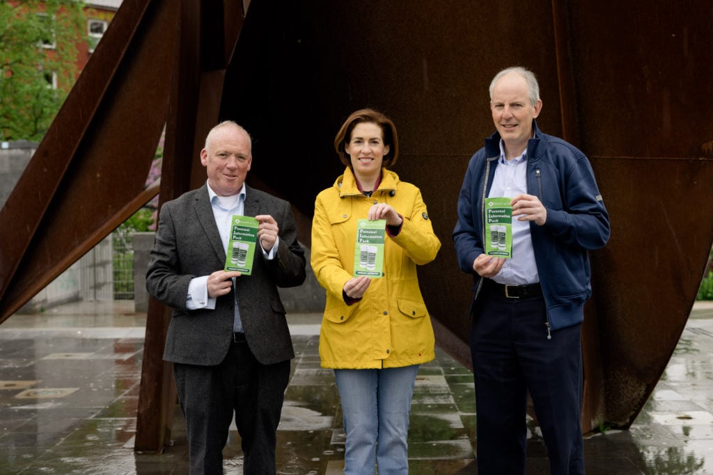 Niall Garvey, CEO Muintir na Tíre; Minister Hildegarde Naughton; Gerard Costello, development officer, Muintir na Tíre.