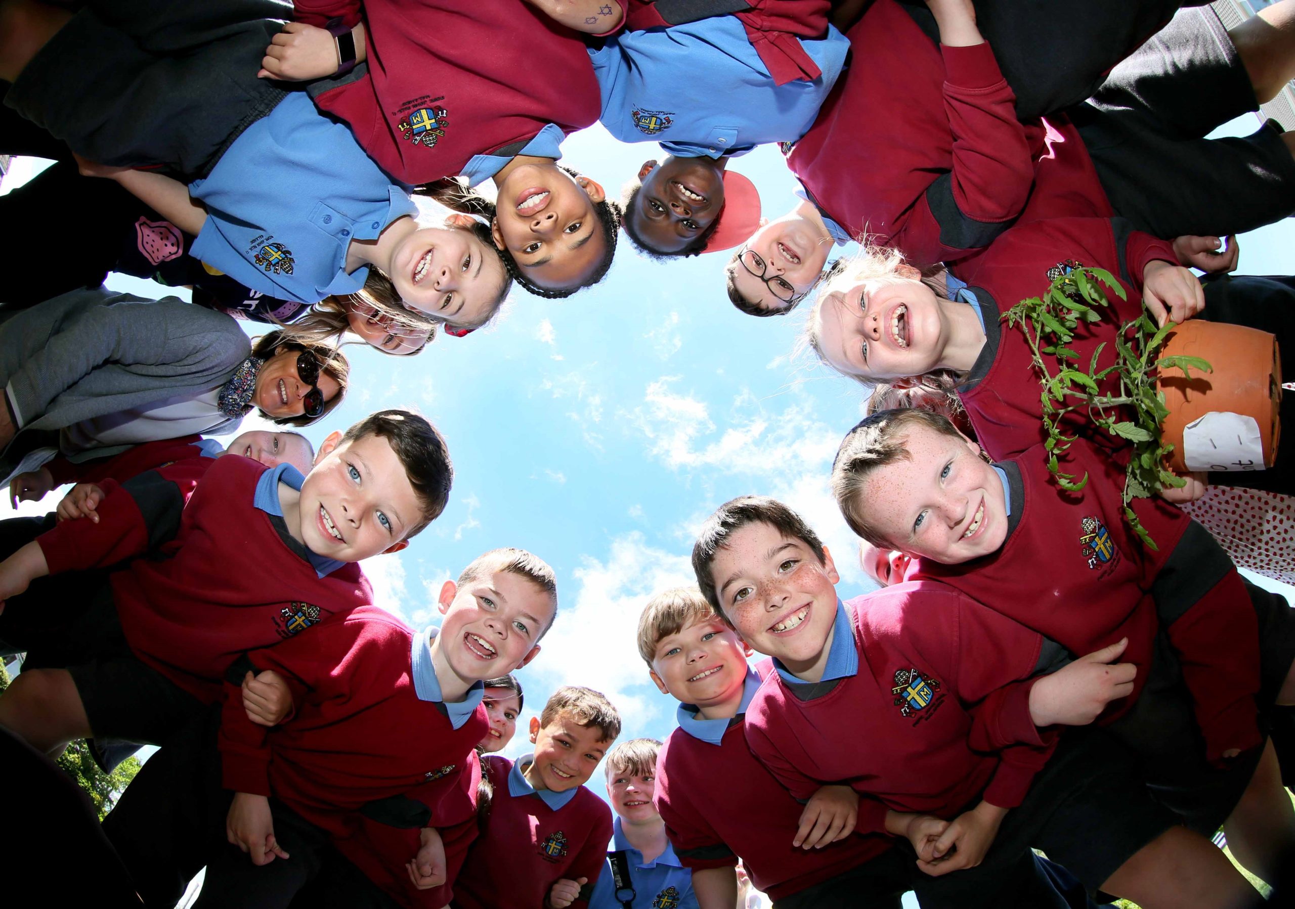 Teacher Marissa Magner and students from Pope John Paul II National School. Photo: Mark Steadman