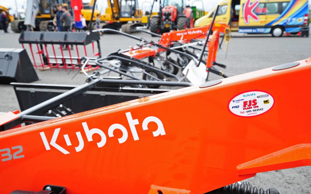 Kubota also offer a range of farm implements in its colours