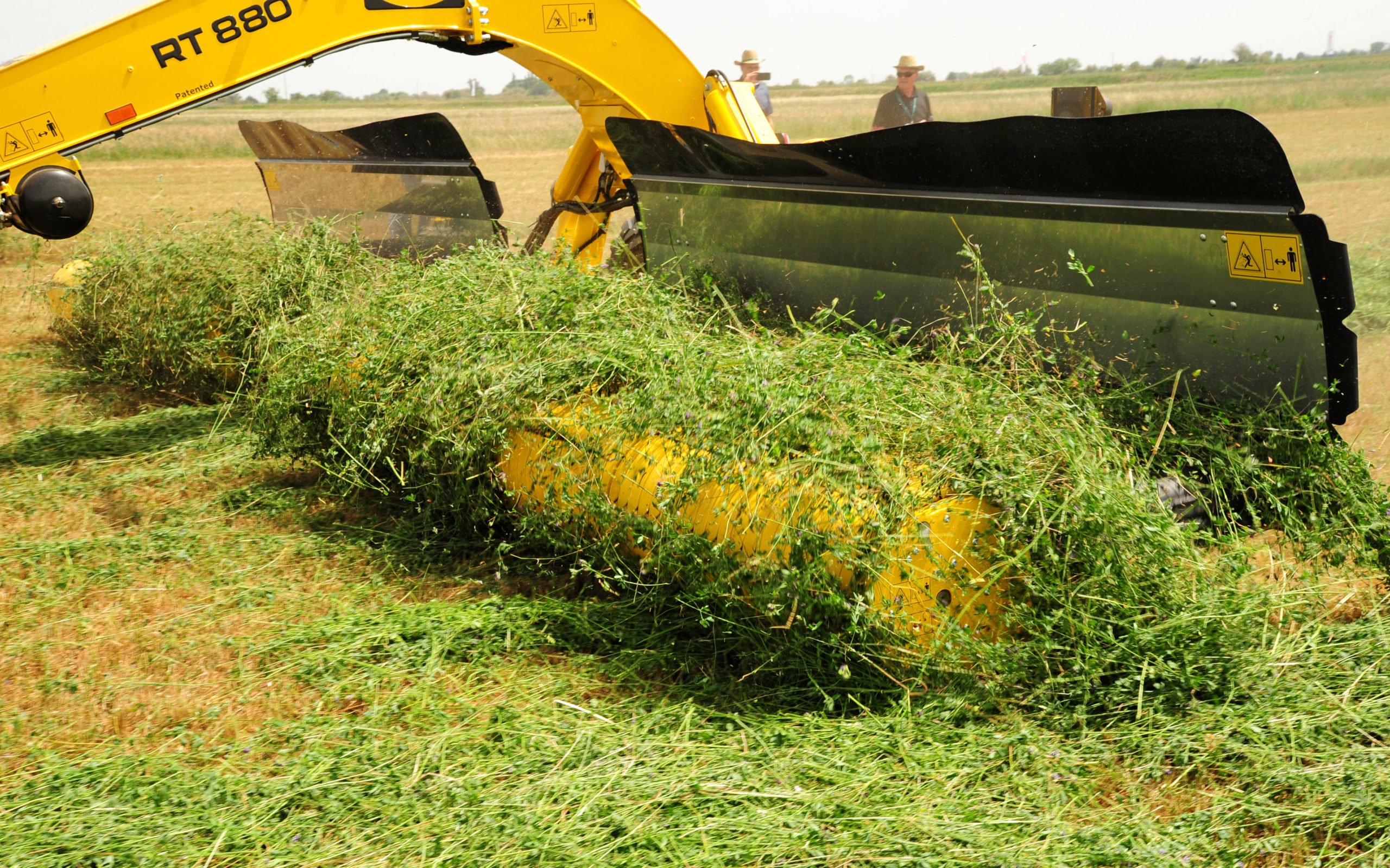 By using pick-up tines the crop is not dragged across the ground