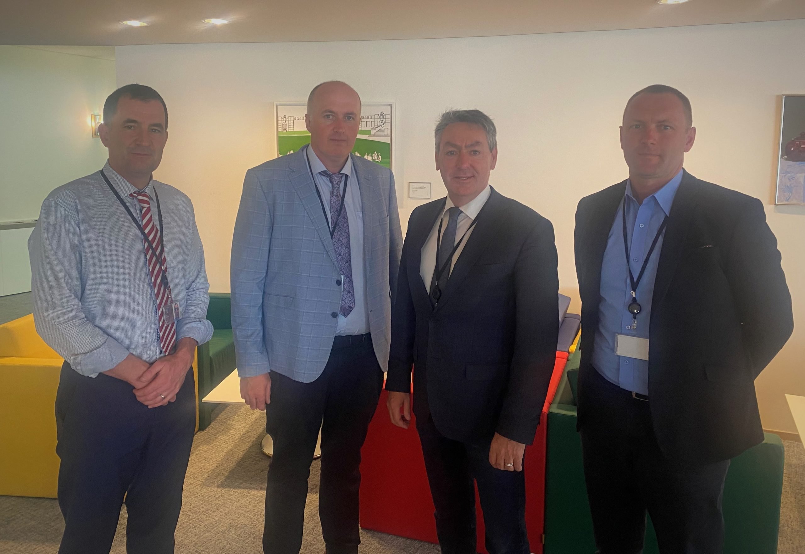John Enright, ICMSA general secretary, Pat McCormack, ICMSA president, Billy Kelleher, MEP and Denis Drennan, ICMSA deputy president in Brussels