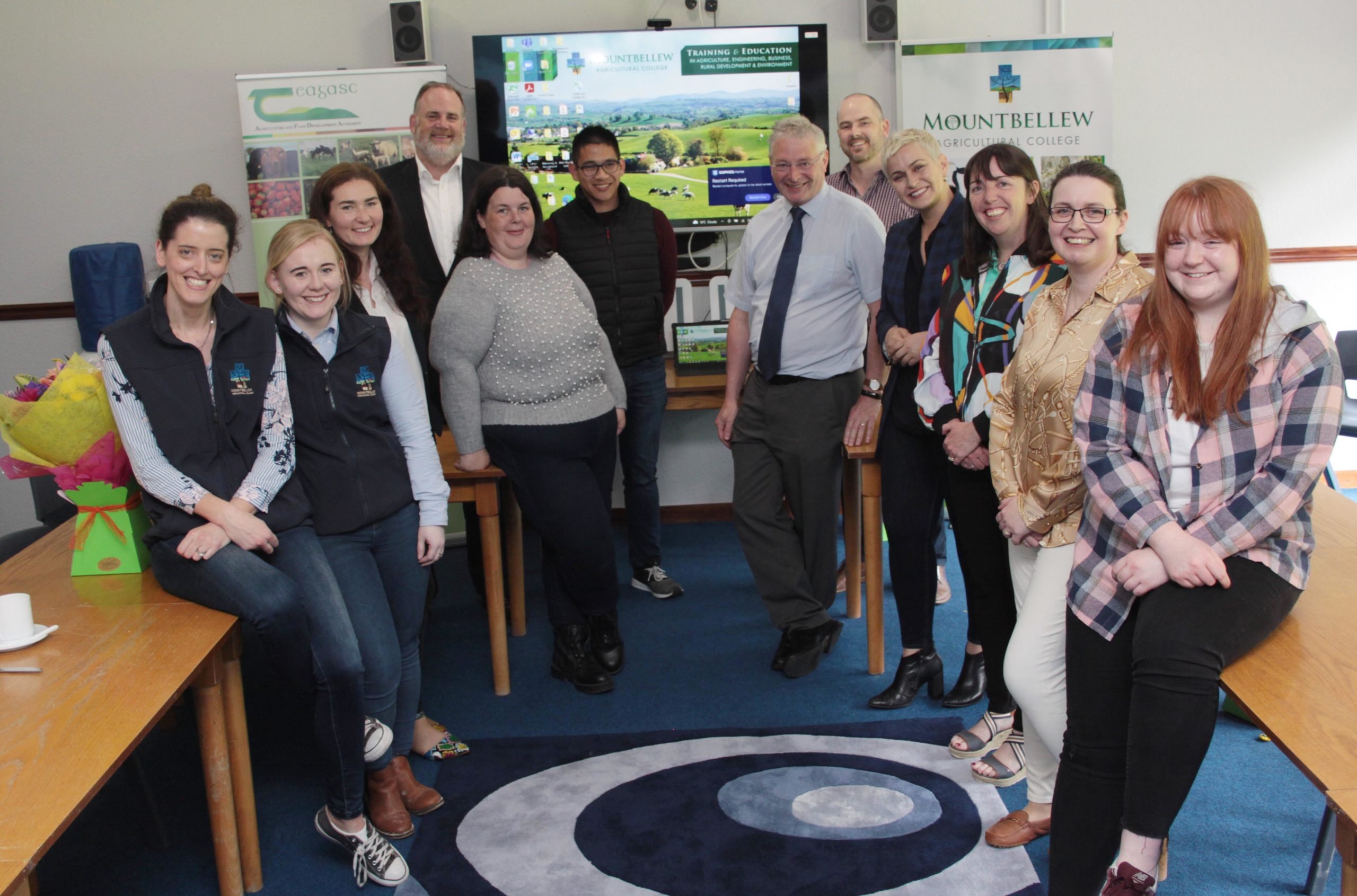 MEP Maria Walsh with Teagasc head of education, Dr. AnneMarie Butler; Mountbellew Agricultural College Principal, Dr. Enda Curley; Frank Murphy, manager Curriculum Development and Standards Unit; and course participants
