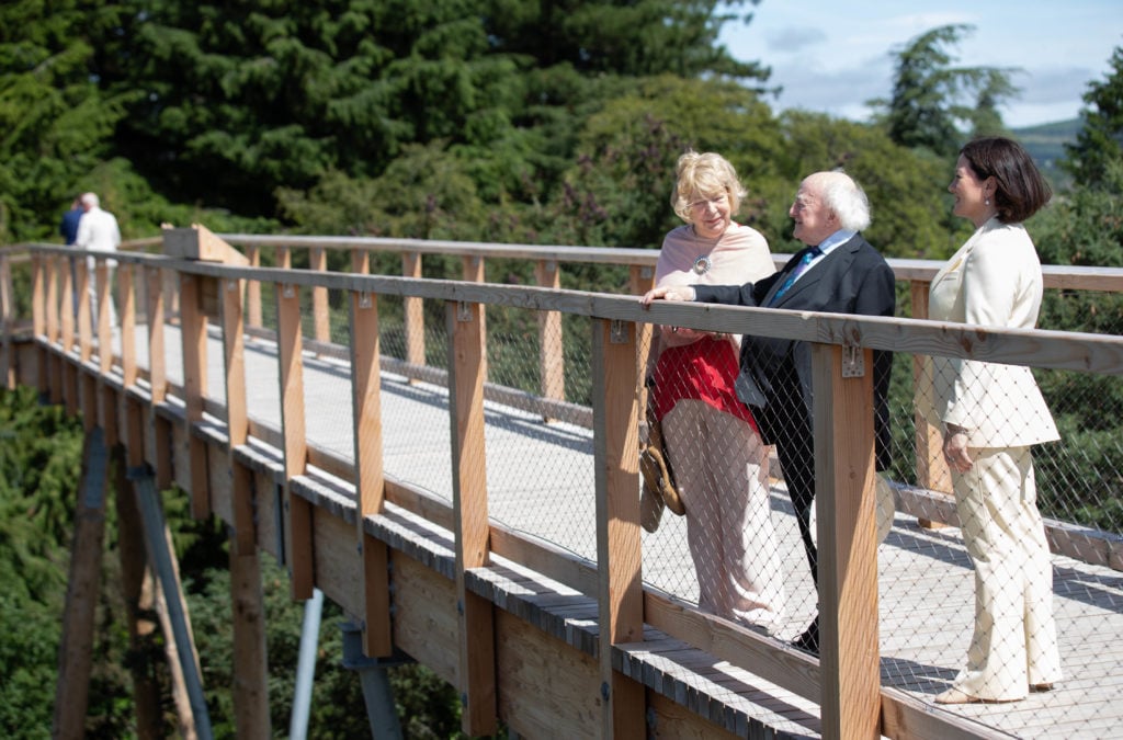 President Michael D. Higgins with his wife Sabina and Imelda Hurley, CEO, Coillte. Image source: Naoise Culhane