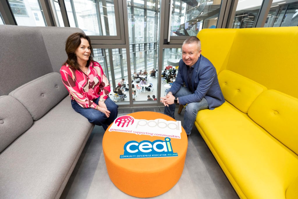 Siobhán Finn, national hub network manager at CEAI with Gary O’Meara, executive director (chairperson) at CEAI and CEO at Meath Enterprise at the unveiling of the 2022 Champion Changemakers weekend. Image source: Andres Poveda