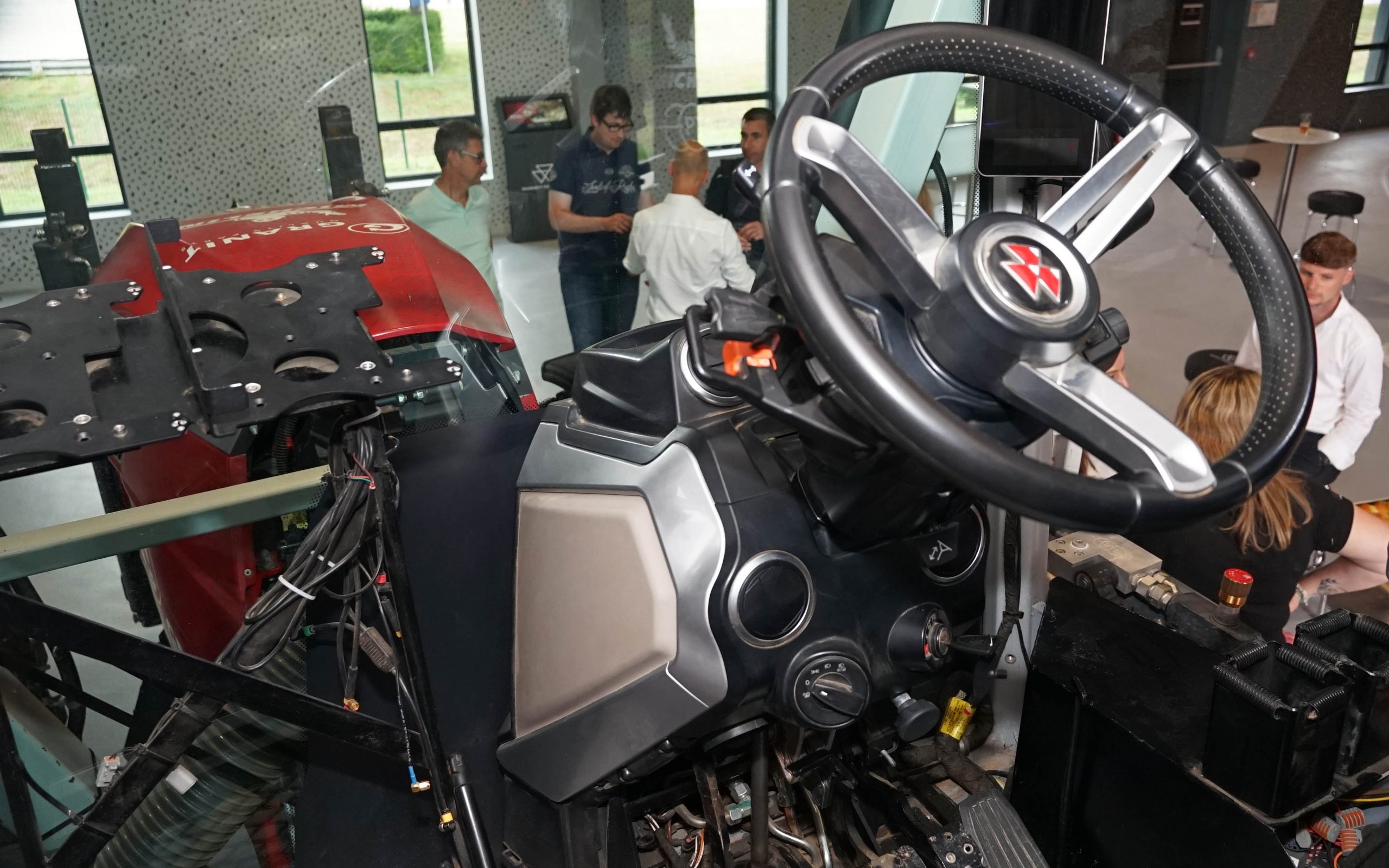 The centre console with steering wheel was shifted to the right to allow room for two fully harnessed seats