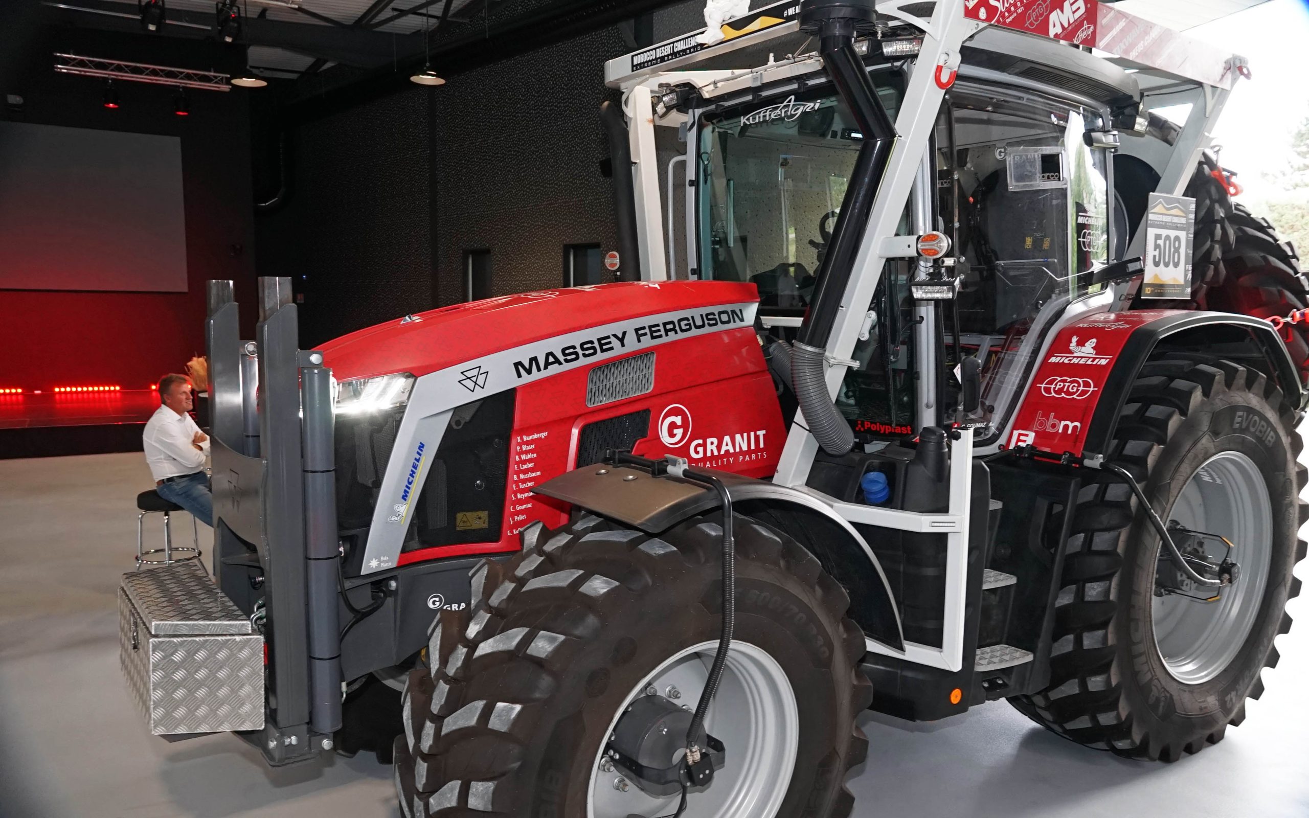 The MF 8S is an imposing tractor close up