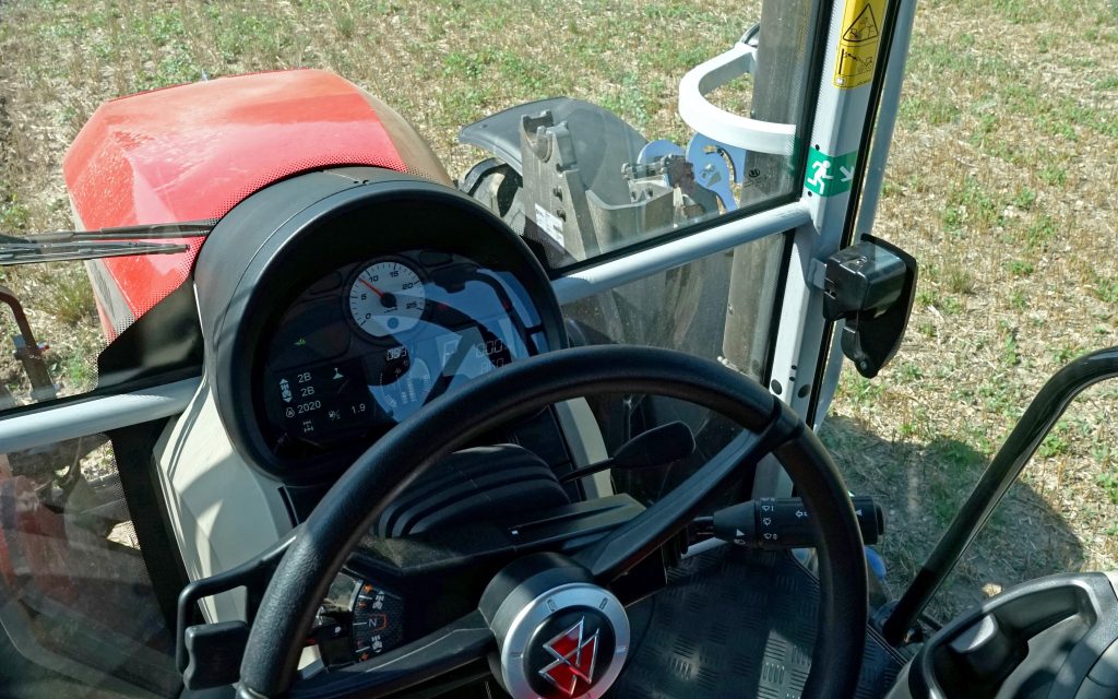 The cab interior is simple  and uncluttered with little to detract from the basic operation