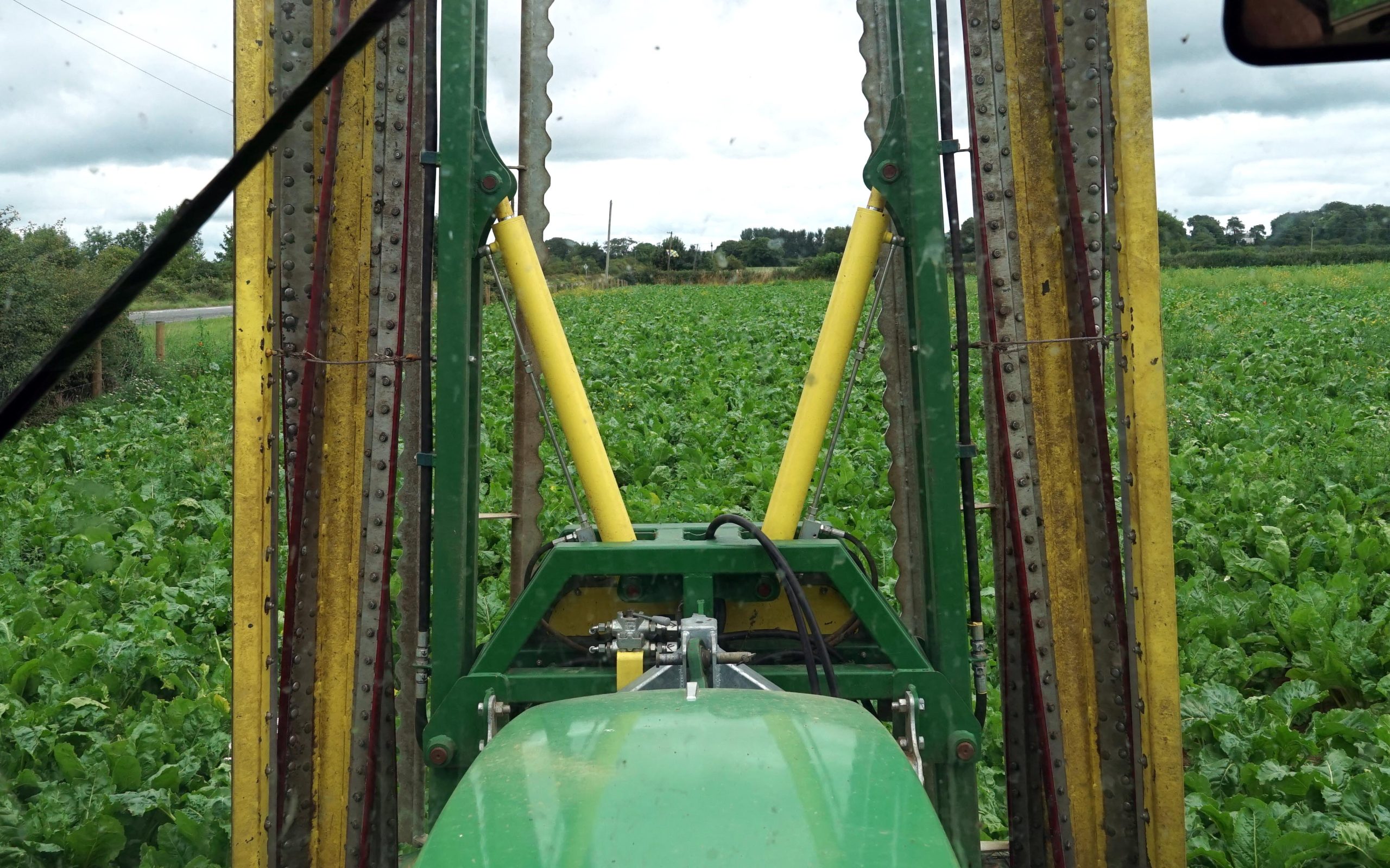 Forward vision is compromised when folded, but when on row crop tyres, road mileage is likely to be limited.